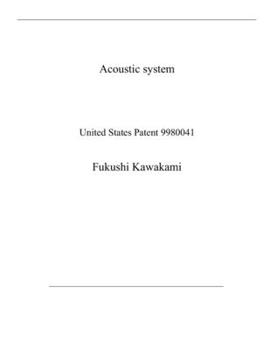 Paperback Acoustic system: United States Patent 9980041 Book
