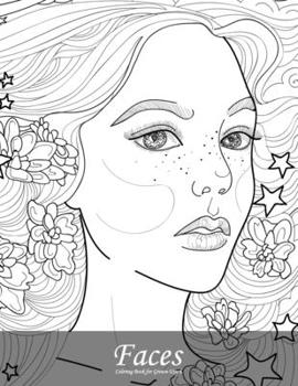 Paperback Faces Coloring Book for Grown-Ups 6 Book