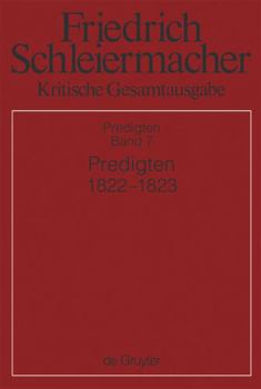 Hardcover Predigten 1822-1823 (Abteilung, 7) (German Edition) [German] Book