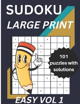 Paperback SUDOKU LARGE PRINT, Easy Sudoku Puzzles for Adults Large Print (With Solutions ) Vol.1 Book