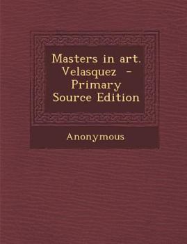 Paperback Masters in Art. Velasquez Book