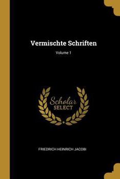 Paperback Vermischte Schriften; Volume 1 [German] Book