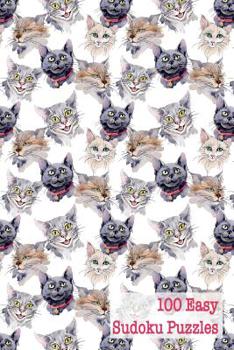 Paperback 100 Easy Sudoku Puzzles: Cat Lovers' Convenient Portable Travel Size Book of Puzzles Book