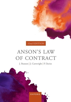Paperback Ansons Law of Contract Book
