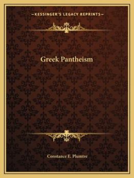 Paperback Greek Pantheism Book