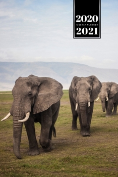 Elephant Mammoth Week Planner Weekly Organizer Calendar 2020 / 2021 - Three Friends: Cute Wildlife Animal Pet Bullet Journal Notebook Diary in 6” x 9” Inch Pocket Size