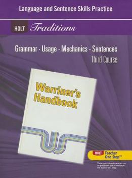 Paperback Holt Traditions Warriner's Handbook: Language and Sentence Skills Practice Third Course Grade 9 Book