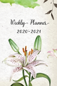 Paperback Weekly Planner 2020-2021: White Floral Design Weekly and Monthly Planner - Perfect Gift for Girl Women Friends and Colleagues Book