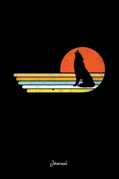 Journal: Dot Grid Journal - Howling Wolf Sunset Retro Stripes Vintage Halloween Gift - Black Dotted Diary, Planner, Gratitude, Writing, Travel, Goal, Bullet Notebook