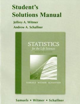 Paperback Student Solutions Manual for Statistics for the Life Sciences Book