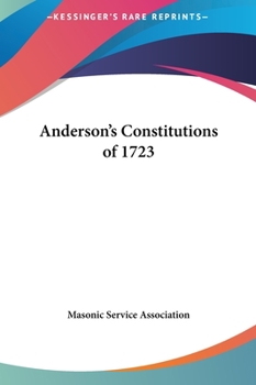 Hardcover Anderson's Constitutions of 1723 Book