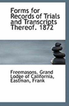 Paperback Forms for Records of Trials and Transcripts Thereof. 1872 Book