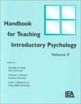 Paperback Handbook for Teaching Introductory Psychology: Volume Ii Book