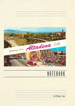 Paperback Vintage Lined Notebook Greetings from Altadena, California Book