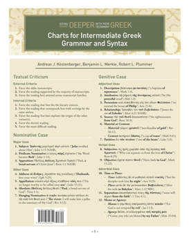 Misc. Supplies Charts for Intermediate Greek Grammar and Syntax: A Quick Reference Guide to Going Deeper with New Testament Greek Book