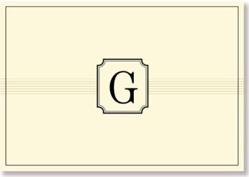 Cards Note Card: G Monogram Book