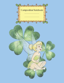 Composition Notebook: Disney Peter Pan Tink Wendy Kids Flying Silhouettes Cute Theme Marble Size Notebook Composition Blank Pages Rule Lined for Girls ... of 8.5x11 for Drawing Sketching Doodling