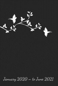 January 2020 - to June 2021: with Vision Pages and Motivational Quotes (Bird Silhouettes on Black)