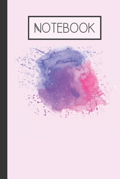 Paperback Notebook: Pink Purple Watercolor Swatch Lined 120 Page Notebook (6"x 9") Book