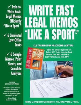 Paperback Write Fast Legal Memos Like a Sport(tm) Book