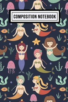 Mermaid Wide Ruled Composition Notebook: Mermaid Blank College Ruled Composition Notebook | 110 Pages | Pocket Size 6x9