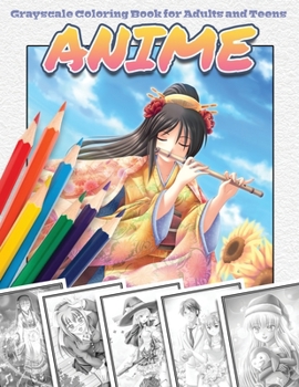 Paperback Anime Grayscale Coloring Book for Adults and Teens Book