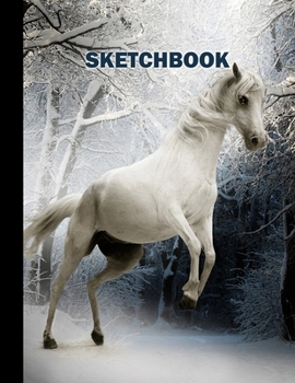 Sketchbook: Horse Cover Design | White Paper | 120 Blank Unlined Pages | 8.5" X 11" | Matte Finished Soft Cover