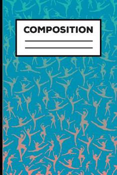 Composition: Ballet Blue And White Marble Composition Notebook Wide Ruled 6 x 9 inch for Girls, Students, Teachers And School