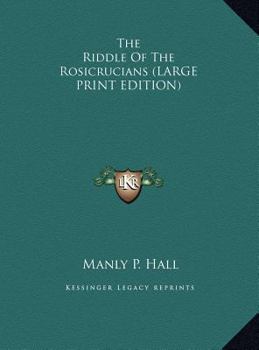 Hardcover The Riddle of the Rosicrucians [Large Print] Book