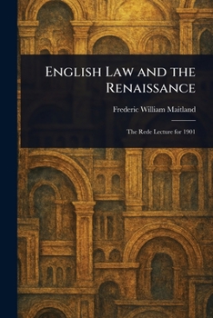 Paperback English Law and the Renaissance Book
