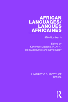 Paperback African Languages/Langues Africaines: Volume 5 (1) 1979 Book