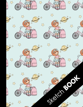 Paperback Sketch Book: Back to School Gifts: School Girl and Planet: Practice Drawing, Doodle, Paint, Write: Large Sketchbook And Creative Jo Book