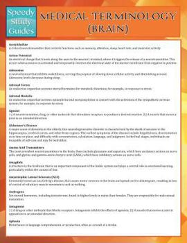 Paperback Medical Terminology: Brain (Speedy Study Guides) Book