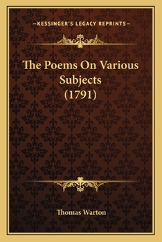 Paperback The Poems On Various Subjects (1791) Book