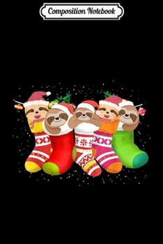 Paperback Composition Notebook: Cute Sloth Christmas Socks Xmas Gift Merry Christmas Journal/Notebook Blank Lined Ruled 6x9 100 Pages Book