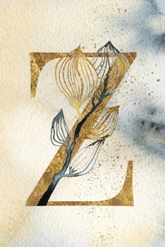 Monogram Notebook Z: 6 x 9 Gold Initial Diary for Women (Personalized Letter Design)