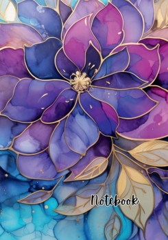 Notebook, Stain Glass Flower 7" by 10" 110 Pages