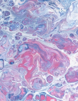 Notebook: Lined Journal Notebook - Purple Pink Blue Oil Watercolor Painting - Acrylic Swirl - 120 pages - Large (8.5 x 11 inches) - College Ruled
