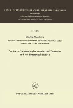 Paperback Geräte Zur Zeitmessung Bei Arbeits- Und Zeitstudien Und Ihre Einsatzmöglichkeiten [German] Book