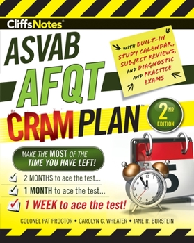 Paperback Cliffsnotes ASVAB Afqt Cram Plan 2nd Edition Book