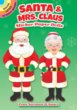 Hardcover Santa & Mrs. Claus Sticker Paper Dolls Book