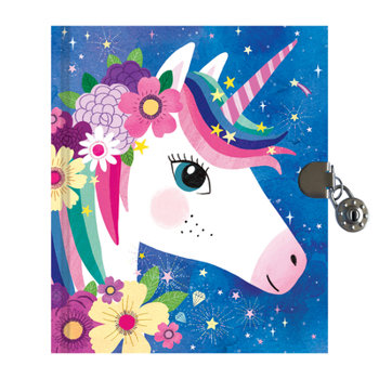 Hardcover Unicorn Locked Diary Book