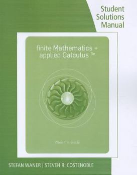 Paperback Finite Mathematics + Applied Calculus: Student Solutions Manual Book