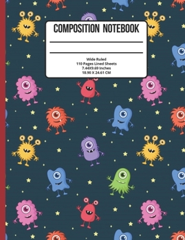 Paperback Composition Notebook Wide Ruled: Alien Galaxy 110 Pages Book