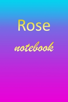 Paperback Rose: Blank Notebook - Wide Ruled Lined Paper Notepad - Writing Pad Practice Journal - Custom Personalized First Name Initia Book