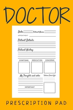 Paperback Doctor Prescription Pad: Doctors Patient Prescription Rx Pad Paper Book