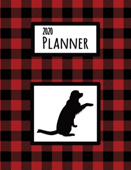 Paperback 2020 Planner: Lab Red and Black Buffalo Plaid Dated Daily, Weekly, Monthly Planner With Calendar, Goals, To-Do, Gratitude, Habit and Book