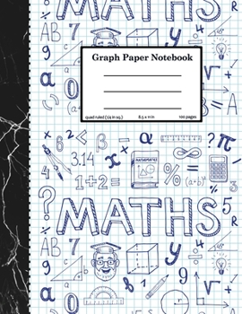 Paperback Graph Paper Notebook: Grid Composition Notebook for Math and Science Students, Blank Quad Ruled, 8.5'' x 11'', 100 pages Book