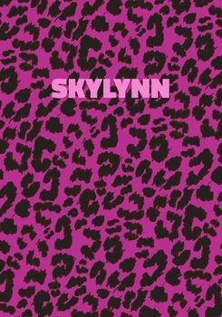 Skylynn: Personalized Pink Leopard Print Notebook (Animal Skin Pattern). College Ruled (Lined) Journal for Notes, Diary, Journaling. Wild Cat Theme Design with Cheetah Fur Graphic