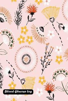Paperback Blood Glucose Log: Pastel Seamless Pattern Hand Drawing Sketch Line Flowers Cover Book